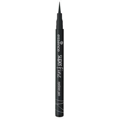Essence Super Fine Eyeliner Pen Eyeliner dla kobiet 1 ml Odcień 01 Deep Black