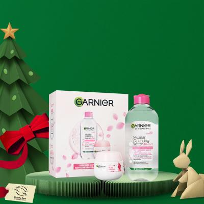 Garnier Skin Naturals Rose Cream Gift Set Zestaw Krem do twarzy na dzień 50 ml + woda micelarna 400 ml