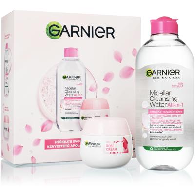 Garnier Skin Naturals Rose Cream Gift Set Zestaw Krem do twarzy na dzień 50 ml + woda micelarna 400 ml