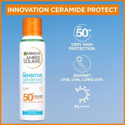 Garnier Ambre Solaire Sensitive Advanced Invisible Protection Mist SPF50+ Preparat do opalania ciała 150 ml