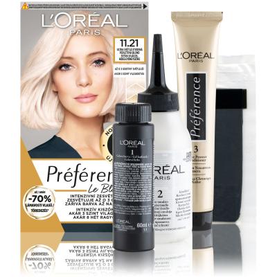 L&#039;Oréal Paris Préférence Le Blonding Farba do włosów dla kobiet 1 szt Odcień 11.21 Ultra Light Cold Pearl Blonde