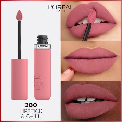 L&#039;Oréal Paris Infaillible Matte Resistance Lipstick Pomadka dla kobiet 5 ml Odcień 200 Lipstick&amp;Chill