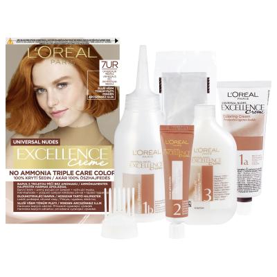 L&#039;Oréal Paris Excellence Creme Triple Protection Farba do włosów dla kobiet 48 ml Odcień 7UR Universal Copper
