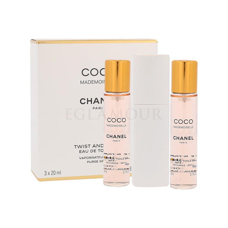 Chanel Coco Mademoiselle 3x 20 ml Woda toaletowa dla kobiet Twist and Spray 20 ml