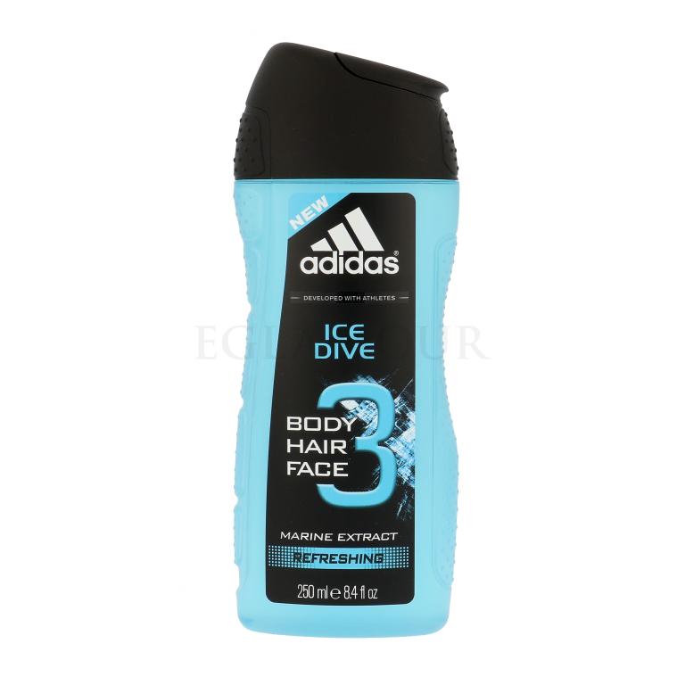 Adidas Ice Dive 3in1 Żel pod prysznic dla mężczyzn 250 ml