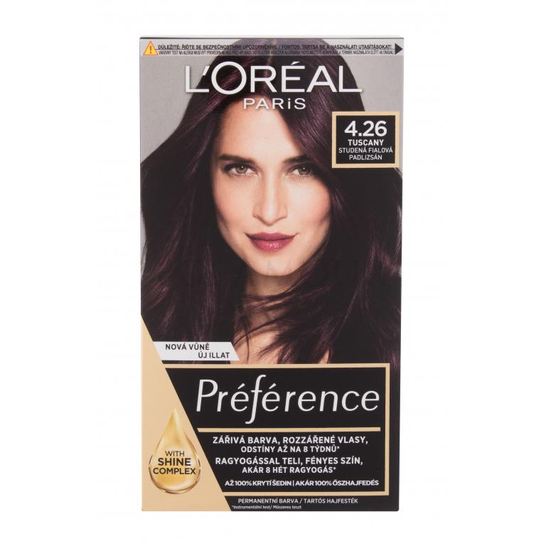 L&#039;Oréal Paris Préférence Farba do włosów dla kobiet 60 ml Odcień 4,26 Tuscany
