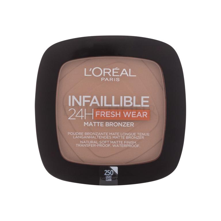 L&#039;Oréal Paris Infaillible 24H Fresh Wear Matte Bronzer Bronzer dla kobiet 9 g Odcień 250 Light