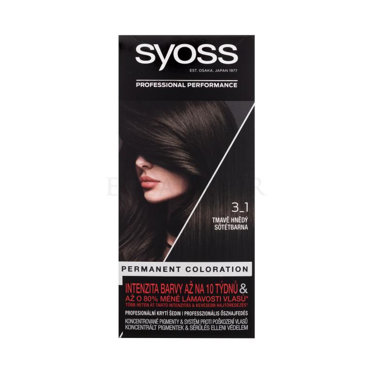 Syoss Permanent Coloration Farba do włosów dla kobiet 50 ml Odcień 3-1 Dark Brown