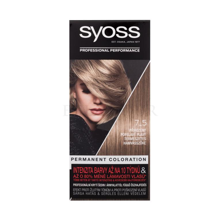 Syoss Permanent Coloration Farba do włosów dla kobiet 50 ml Odcień 7-5 Natural Ashy Blond