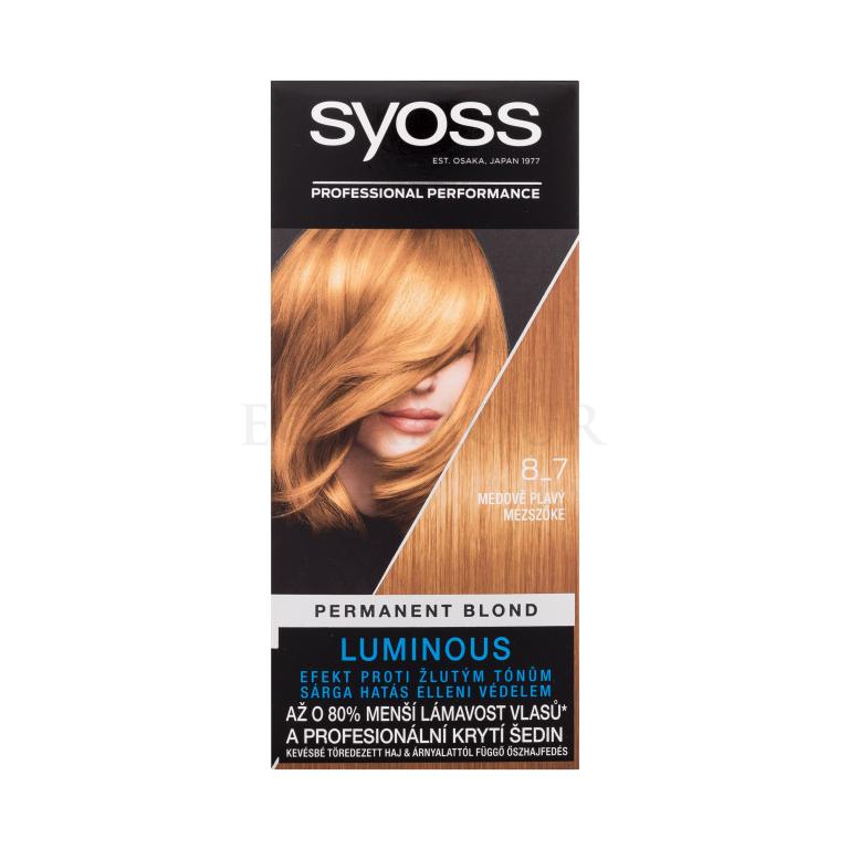 Syoss Permanent Coloration Farba do włosów dla kobiet 50 ml Odcień 8-7 Honey Blond