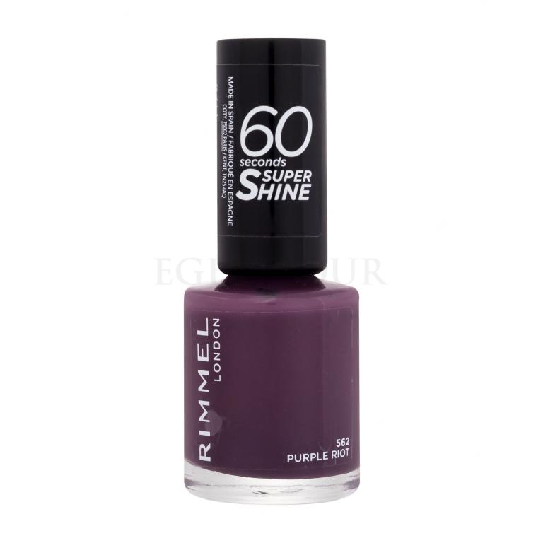 Rimmel London 60 Seconds Super Shine Lakier do paznokci dla kobiet 8 ml Odcień 562 Purple Riot