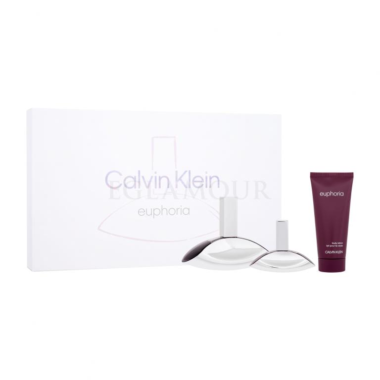 Calvin Klein Euphoria SET3 Zestaw woda perfumowana 100 ml + woda perfumowana 30 ml + mleczko do ciała 100 ml