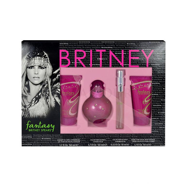 Britney Spears Fantasy Zestaw Edp 50ml + 50ml Żel pod prysznic + 50ml Balsam + 10ml Edp Uszkodzone pudełko