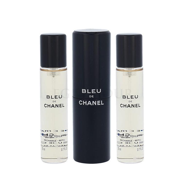 Chanel Bleu de Chanel 3x 20 ml Woda toaletowa dla mężczyzn Twist and Spray 20 ml tester