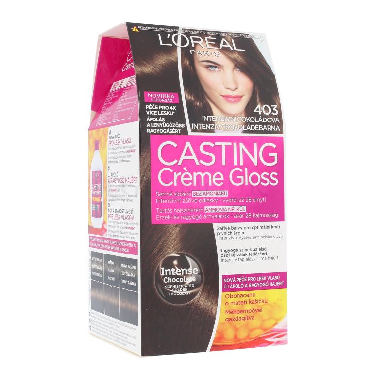 L&#039;Oréal Paris Casting Creme Gloss Farba do włosów dla kobiet 48 ml Odcień 403 Chocolate Fudge