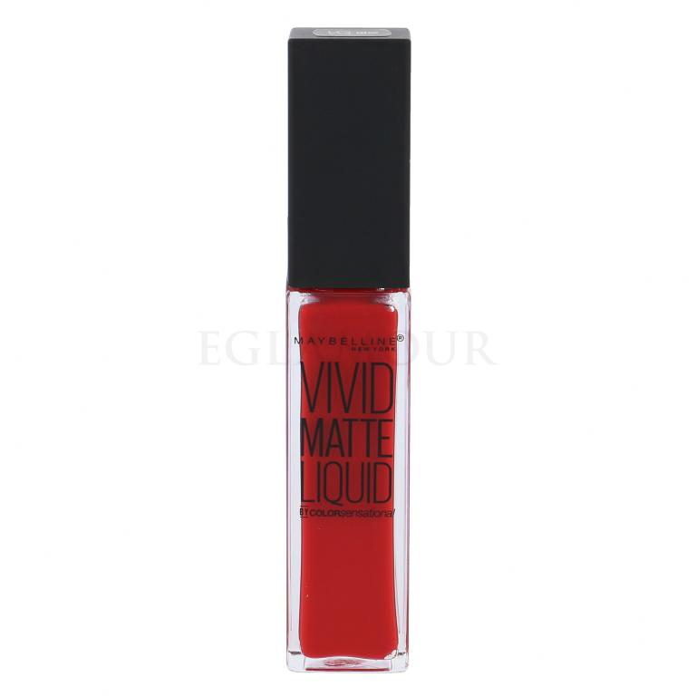 Maybelline Color Sensational Vivid Matte Liquid Pomadka dla kobiet 8 ml Odcień 35 Rebel Red