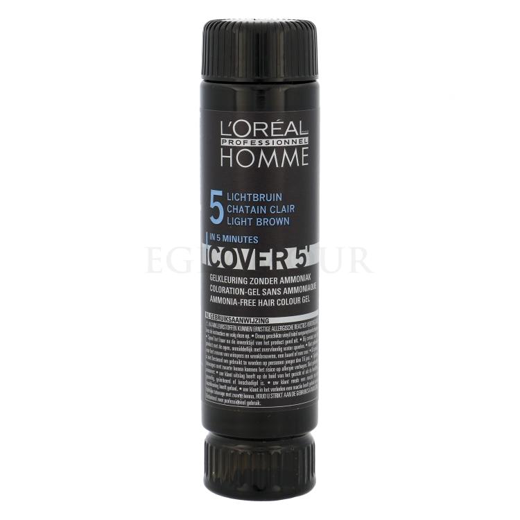 L&#039;Oréal Professionnel Homme Cover 5´ Farba do włosów dla mężczyzn 3x50 ml Odcień 5 Light Brown