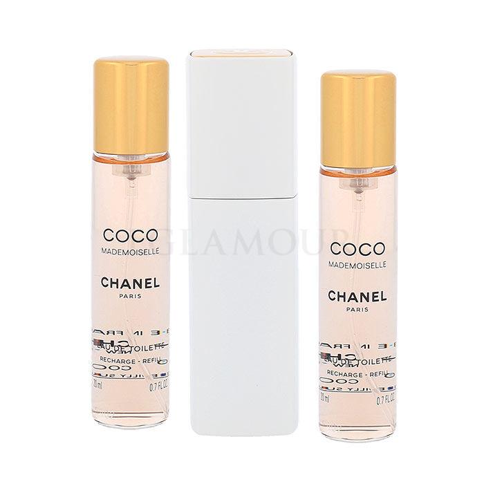 Chanel Coco Mademoiselle 3x 20 ml Woda toaletowa dla kobiet Twist and Spray 20 ml tester