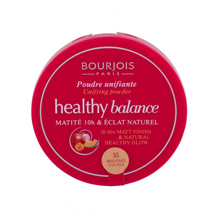 BOURJOIS Paris Healthy Balance Puder dla kobiet 9 g Odcień 55 Dark Beige