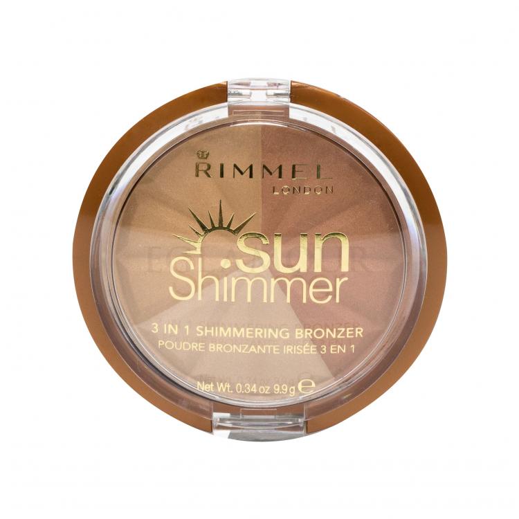Rimmel London Sun Shimmer 3in1 Bronzer dla kobiet 9,9 g Odcień 001 Gold Princess