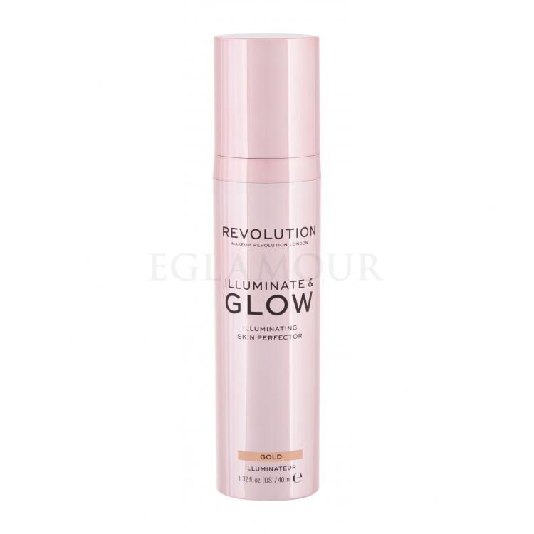Makeup Revolution London Glow &amp; Illuminate Rozświetlacz dla kobiet 40 ml Odcień Gold