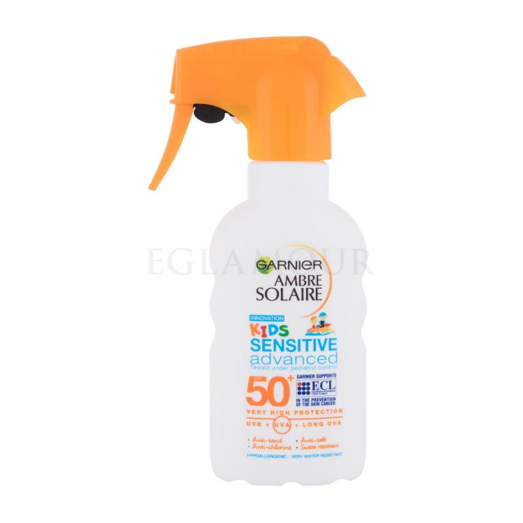 Garnier Ambre Solaire Kids Sensitive Advanced Spray SPF50+ Preparat do opalania ciała dla dzieci 200 ml