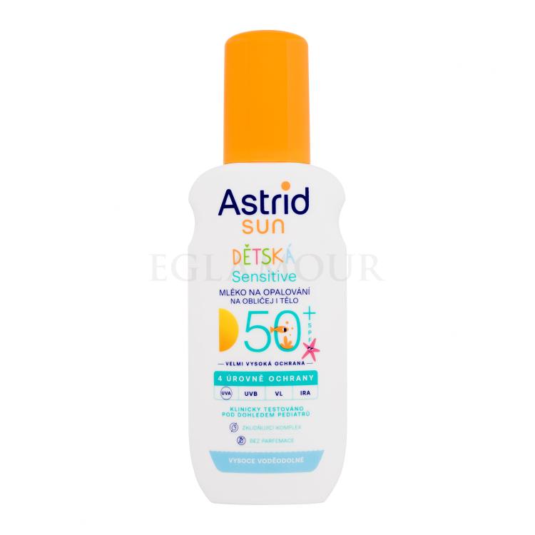 Astrid Sun Kids Sensitive Lotion Spray SPF50+ Preparat do opalania ciała dla dzieci 150 ml