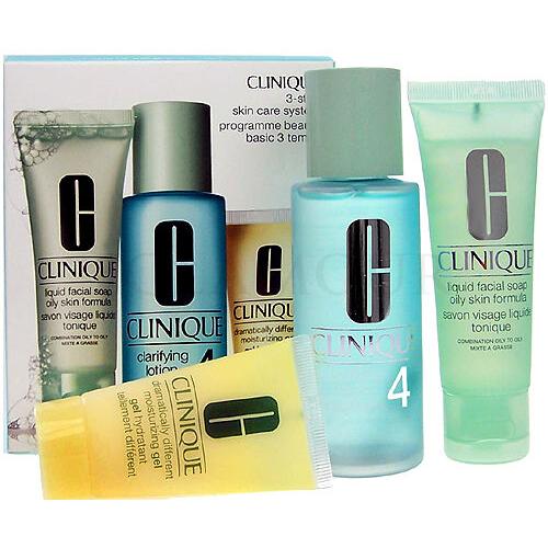 Clinique 3-Step Skin Care Zestaw 50ml Liquid Facial Soap + 100ml Clarifying Lotion 4 + 30ml DDMgel Uszkodzone pudełko