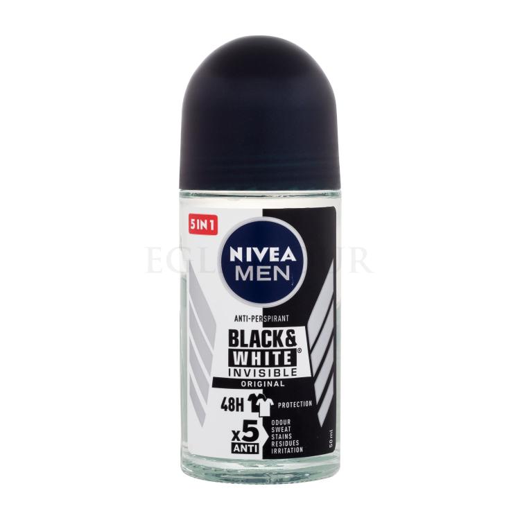 Nivea Men Invisible For Black &amp; White Original Deo Roll-On Antyperspirant dla mężczyzn 50 ml