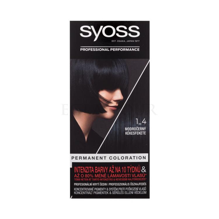 Syoss Permanent Coloration Farba do włosów dla kobiet 50 ml Odcień 1-4 Blue Black