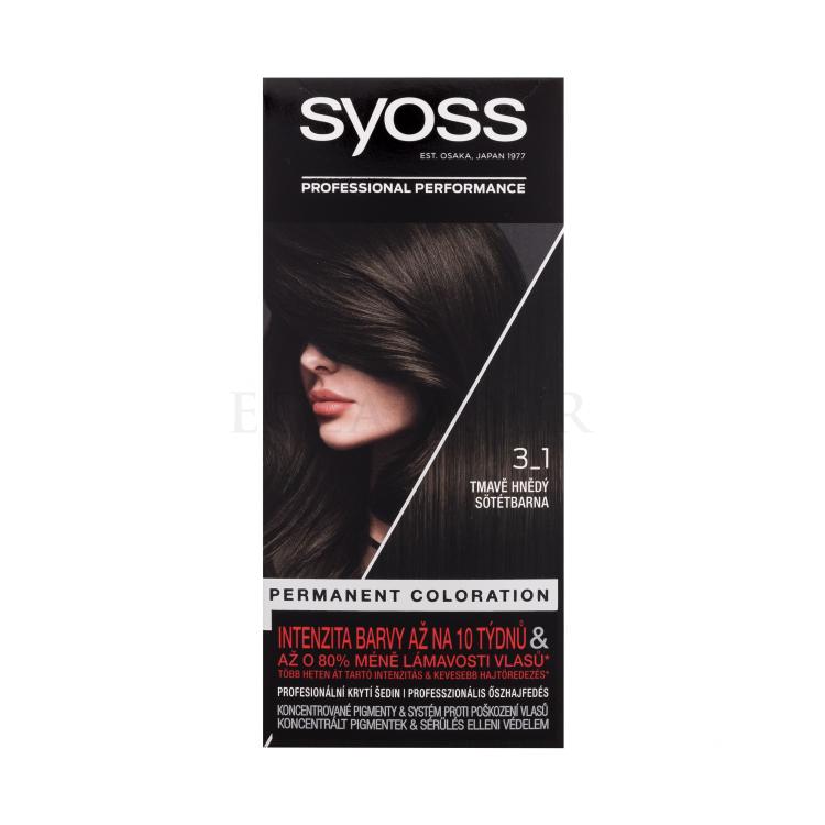Syoss Permanent Coloration Farba do włosów dla kobiet 50 ml Odcień 3-1 Dark Brown