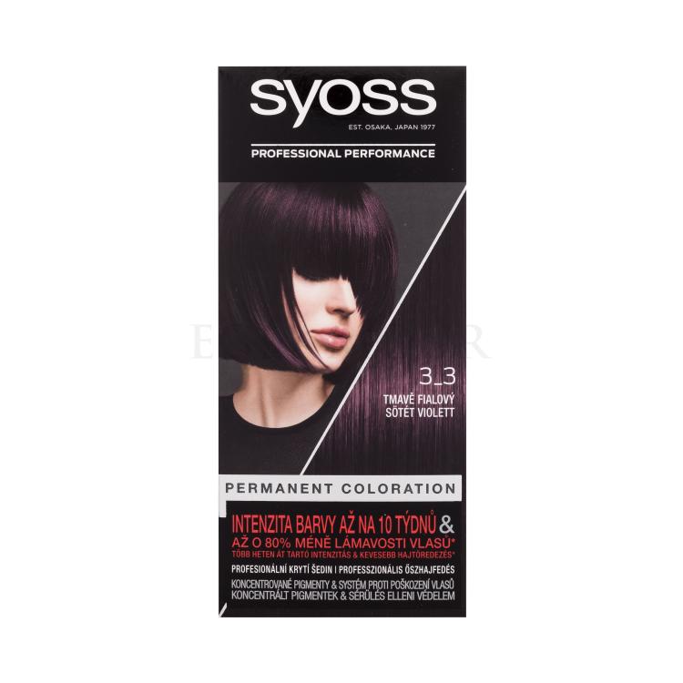 Syoss Permanent Coloration Farba do włosów dla kobiet 50 ml Odcień 3-3 Dark Violet