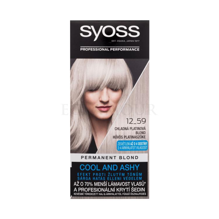 Syoss Permanent Coloration Permanent Blond Farba do włosów dla kobiet 50 ml Odcień 12-59 Cool Platinum Blond