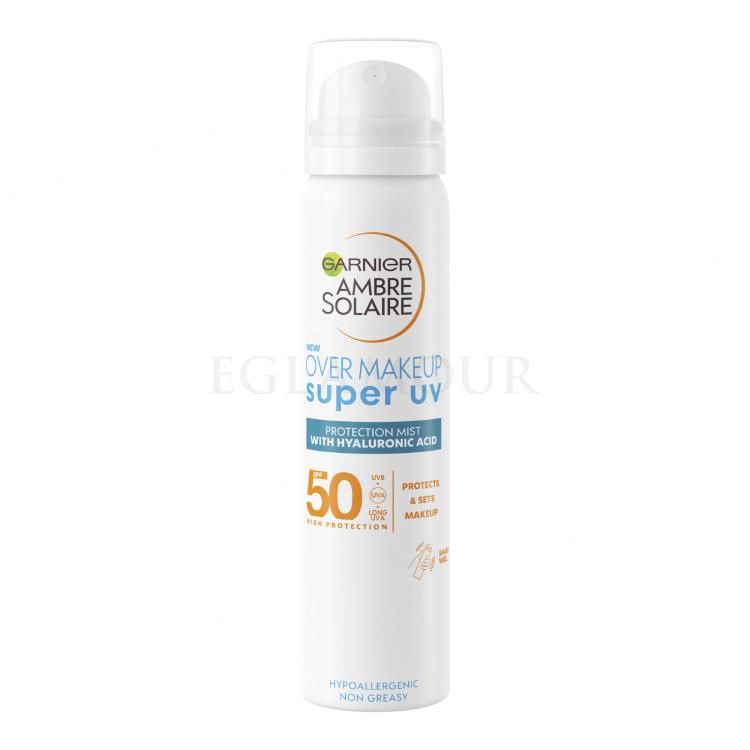 Garnier Ambre Solaire Super UV Over Makeup Protection Mist SPF50 Preparat do opalania twarzy 75 ml