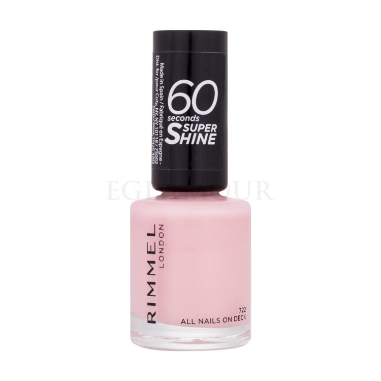 Rimmel London 60 Seconds Super Shine Lakier do paznokci dla kobiet 8 ml Odcień 722 All Nails On Deck