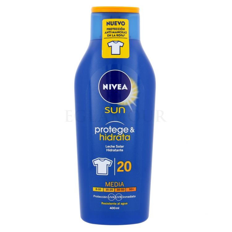 Nivea Sun Protect &amp; Moisture SPF20 Preparat do opalania ciała 400 ml