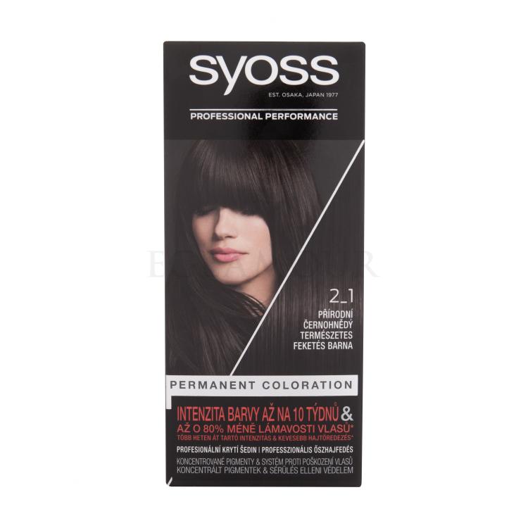Syoss Permanent Coloration Farba do włosów dla kobiet 50 ml Odcień 2-1 Black-Brown