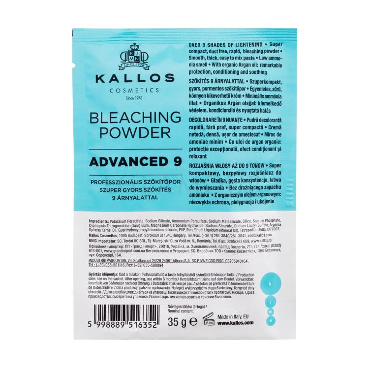 Kallos Cosmetics KJMN Advanced 9 Bleaching Powder Farba do włosów dla kobiet 35 g