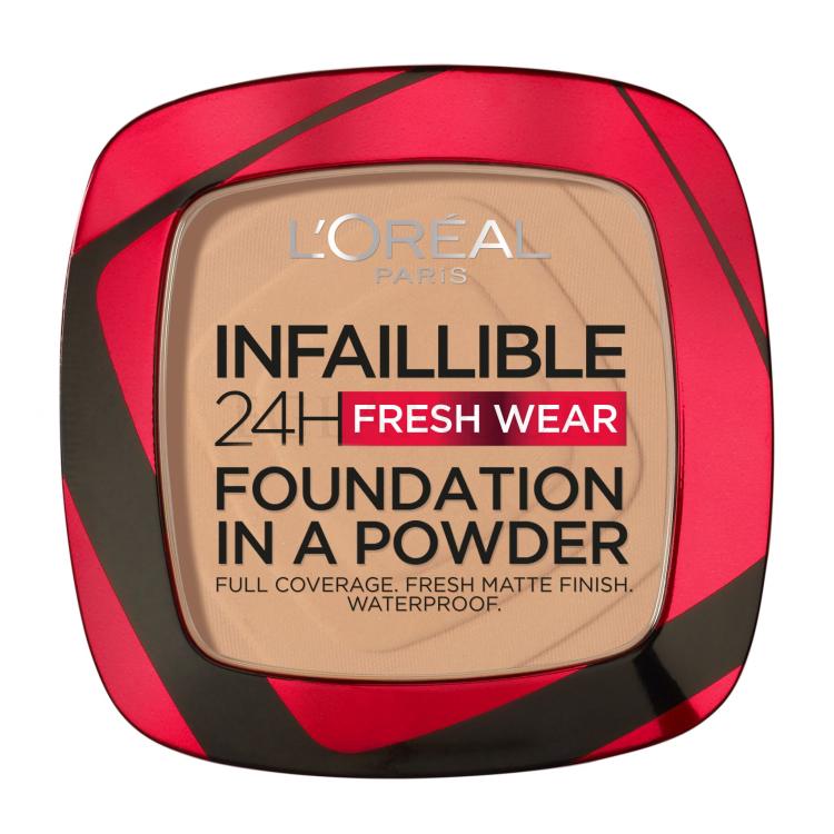 L&#039;Oréal Paris Infaillible 24H Fresh Wear Foundation In A Powder Podkład dla kobiet 9 g Odcień 140 Golden Beige