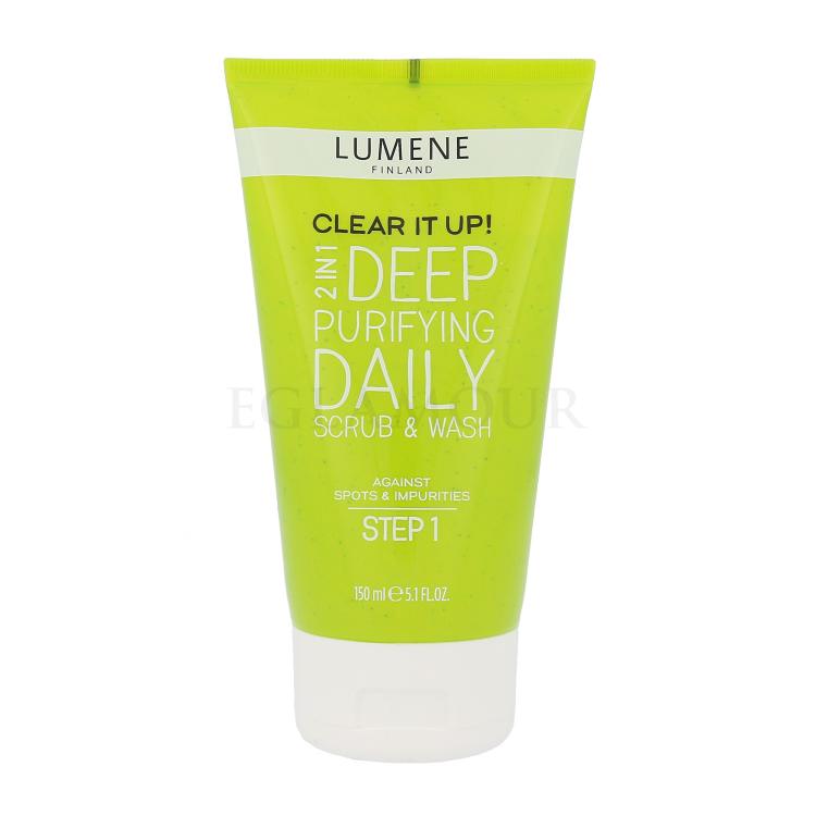 Lumene Clear It Up! Deep Purifying Daily Scrub &amp; Wash 2in1 Żel oczyszczający dla kobiet 150 ml