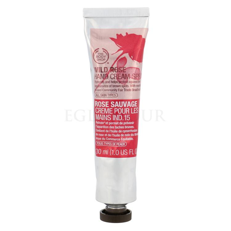 The Body Shop Wild Rose SPF15 Krem do rąk dla kobiet 30 ml