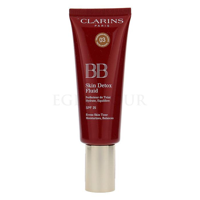 Clarins BB Skin Detox Fluid SPF25 Krem BB dla kobiet 45 ml Odcień 03 Dark tester