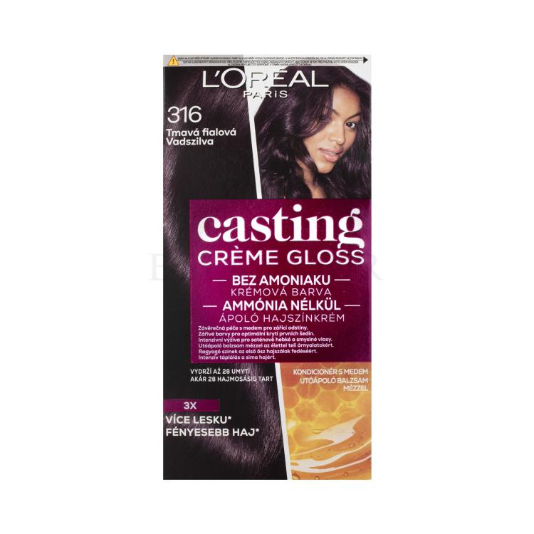 L&#039;Oréal Paris Casting Creme Gloss Farba do włosów dla kobiet 48 ml Odcień 316 Plum