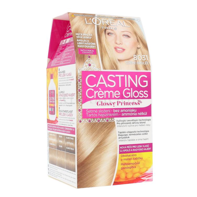 L&#039;Oréal Paris Casting Creme Gloss Glossy Princess Farba do włosów dla kobiet 48 ml Odcień 8031 Creme Brulée