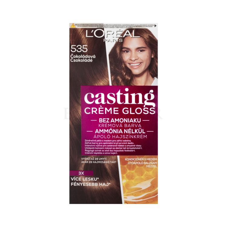 L&#039;Oréal Paris Casting Creme Gloss Farba do włosów dla kobiet 48 ml Odcień 535 Chocolate