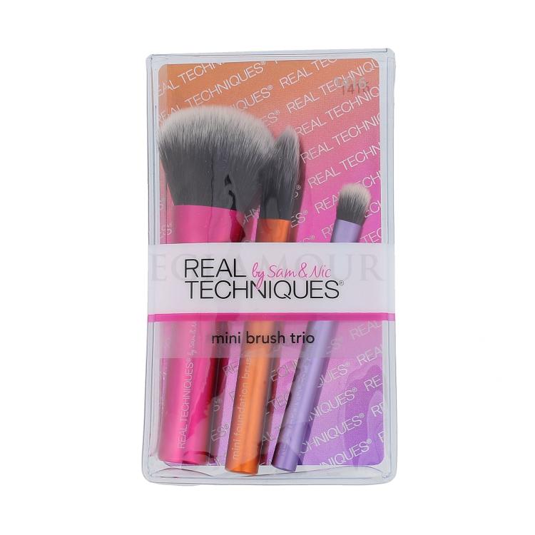 Real Techniques Brushes Mini Brush Trio Zestaw 1szt Mini brush for make-up + 1szt Mini brush for eyeshadow + 1szt mini brush for powder