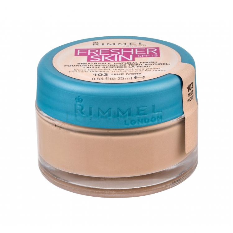 Rimmel London Fresher Skin SPF15 Podkład dla kobiet 25 ml Odcień 103 True Ivory