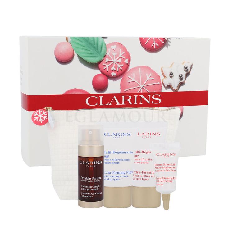 Clarins Double Serum Zestaw Double Serum Complete Age Control Concentrate 30 ml + Extra Firming Day Cream 15 ml + Extra Firming Night Cream 15 ml + Extra Firming Eye Serum 3 ml