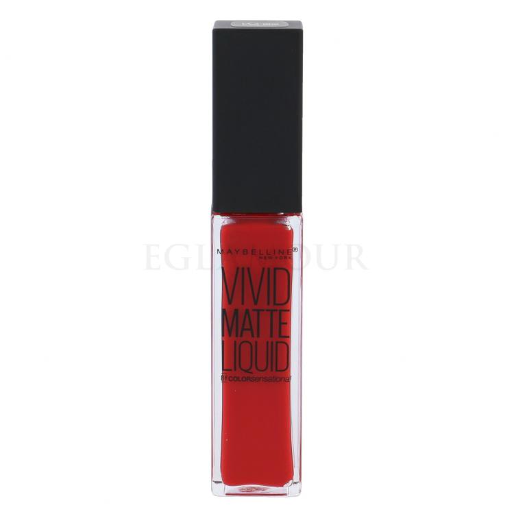 Maybelline Color Sensational Vivid Matte Liquid Pomadka dla kobiet 8 ml Odcień 35 Rebel Red