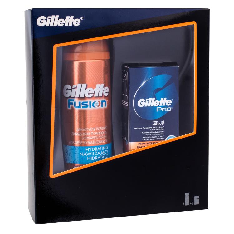 Gillette Fusion Hydra Gel Zestaw Żel do golenia 200 ml + Balsam do golenia Pro SPF15 50 ml